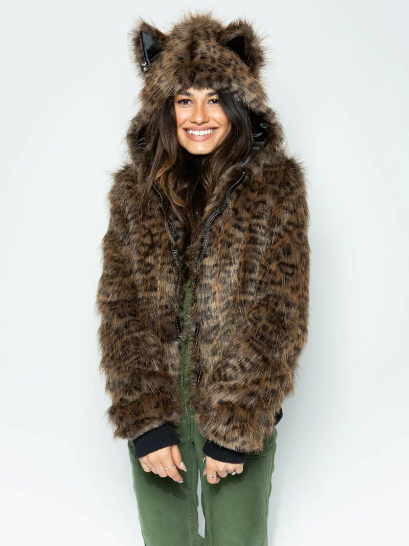 SpiritHoods LLC Savannah Cat Classic Faux Fur Bomber Jacket | Women's FESTIVAL SALE 6 SpiritHoods LLC Savannah Cat Classic Faux Fur Bomber Jacket | Women's FESTIVAL SALE