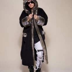 SpiritHoods LLC Grey Wolf Classic Faux Fur Robe | Men's