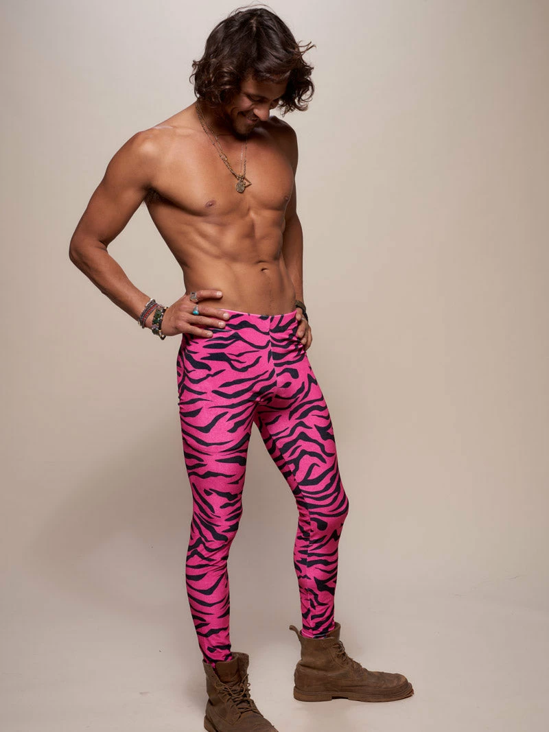 SpiritHoods LLC Neon Pink Zebra Velvet Leggings | Women's 2 SpiritHoods LLC Neon Pink Zebra Velvet Leggings | Women's