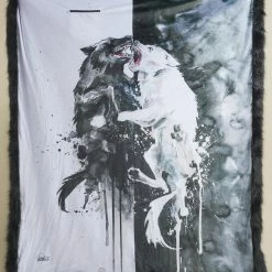 SpiritHoods LLC NEW Artist Edition Lora Zombie The One You Feed Black Wolf Faux Fur Throw