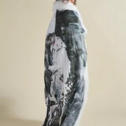 SpiritHoods LLC Artist Edition Lora Zombie The One You Feed White Wolf Faux Fur Throw