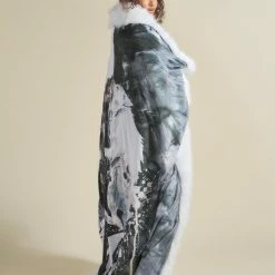 SpiritHoods LLC Artist Edition Lora Zombie The One You Feed White Wolf Faux Fur Throw