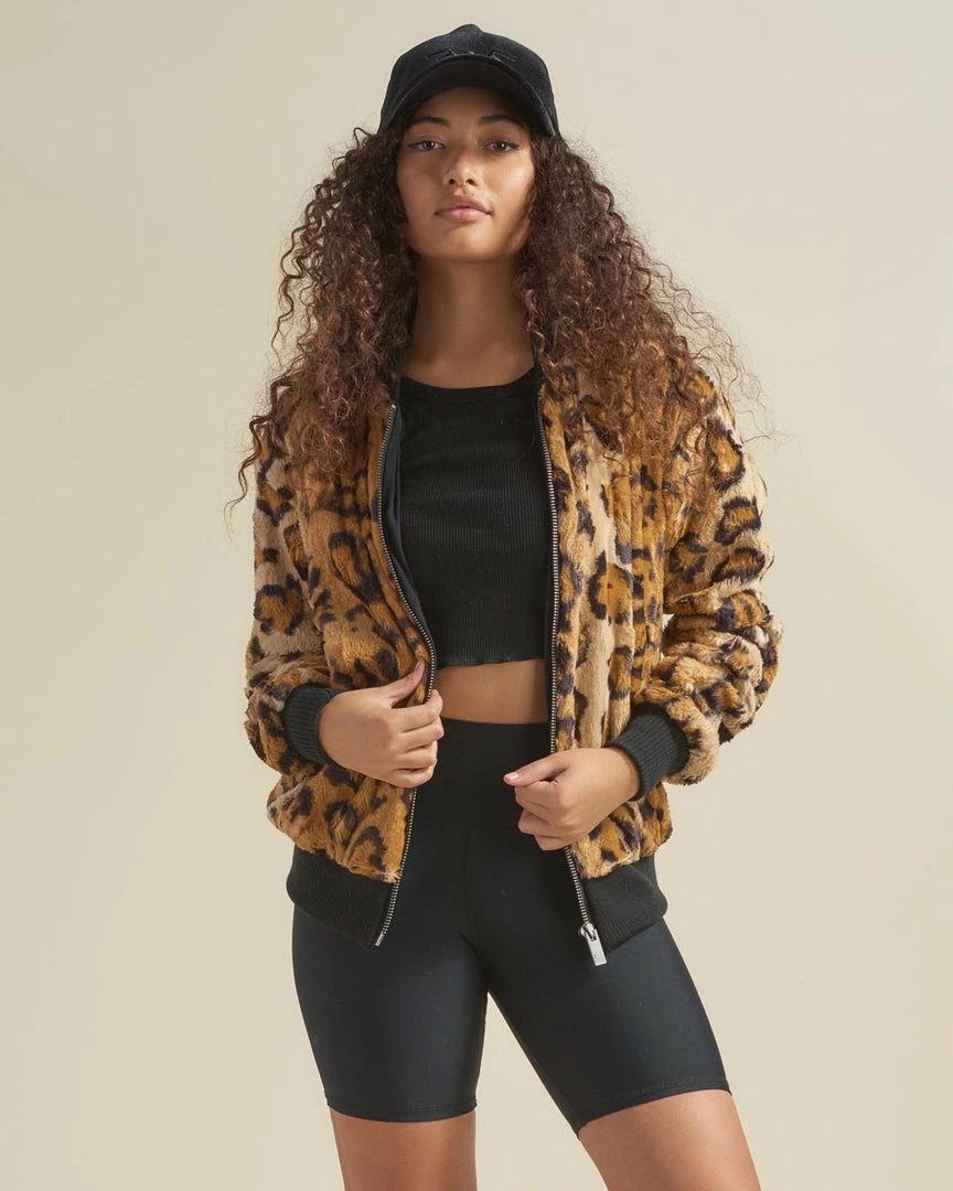 SpiritHoods LLC NEW Cheetah ULTRA SOFT Faux Fur Bomber Jacket | Women's 5 SpiritHoods LLC NEW Cheetah ULTRA SOFT Faux Fur Bomber Jacket | Women's