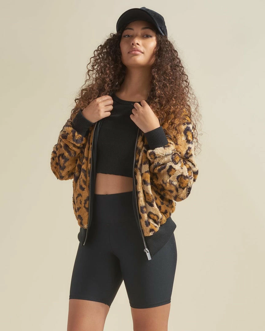 SpiritHoods LLC NEW Cheetah ULTRA SOFT Faux Fur Bomber Jacket | Women's 2 SpiritHoods LLC NEW Cheetah ULTRA SOFT Faux Fur Bomber Jacket | Women's