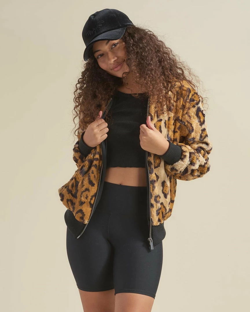 SpiritHoods LLC NEW Cheetah ULTRA SOFT Faux Fur Bomber Jacket | Women's 7 SpiritHoods LLC NEW Cheetah ULTRA SOFT Faux Fur Bomber Jacket | Women's