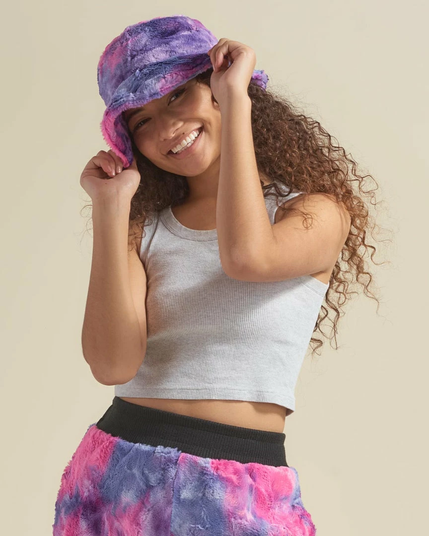 SpiritHoods Cotton Candy Faux Fur Bucket Hat | Women's DAY TIME STYLE 4 SpiritHoods Cotton Candy Faux Fur Bucket Hat | Women's DAY TIME STYLE