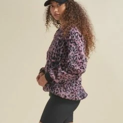 SpiritHoods LLC NEW Lavender Leopard ULTRA SOFT Faux Fur Sweater | Women's