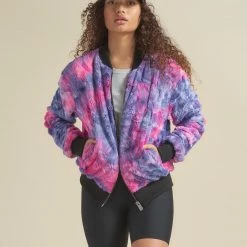 SpiritHoods LLC Cotton Candy Kitty ULTRA SOFT Faux Fur Bomber Jacket | Women's NEW