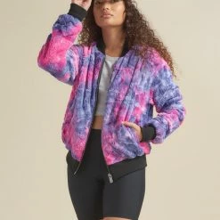SpiritHoods LLC Cotton Candy Kitty ULTRA SOFT Faux Fur Bomber Jacket | Women's NEW