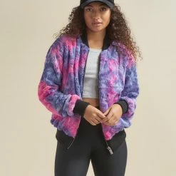 SpiritHoods LLC Cotton Candy Kitty ULTRA SOFT Faux Fur Bomber Jacket | Women's NEW