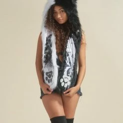 SpiritHoods LLC Artist Edition Lora Zombie The One You Feed Wolf Faux Fur Hood | Women's