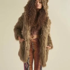 SpiritHoods LLC Ash Wolf Classic Faux Fur Coat | Women's