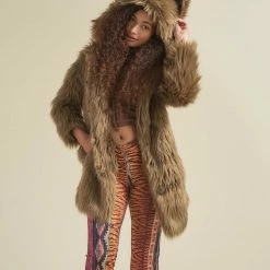 SpiritHoods LLC Ash Wolf Classic Faux Fur Coat | Women's
