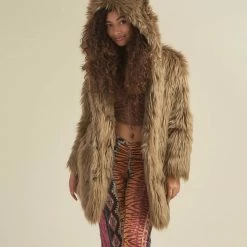 SpiritHoods LLC Ash Wolf Classic Faux Fur Coat | Women's
