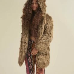 SpiritHoods LLC Ash Wolf Classic Faux Fur Coat | Women's