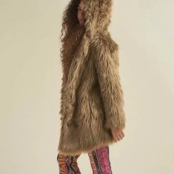 SpiritHoods LLC Ash Wolf Classic Faux Fur Coat | Women's