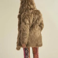 SpiritHoods LLC Ash Wolf Classic Faux Fur Coat | Women's