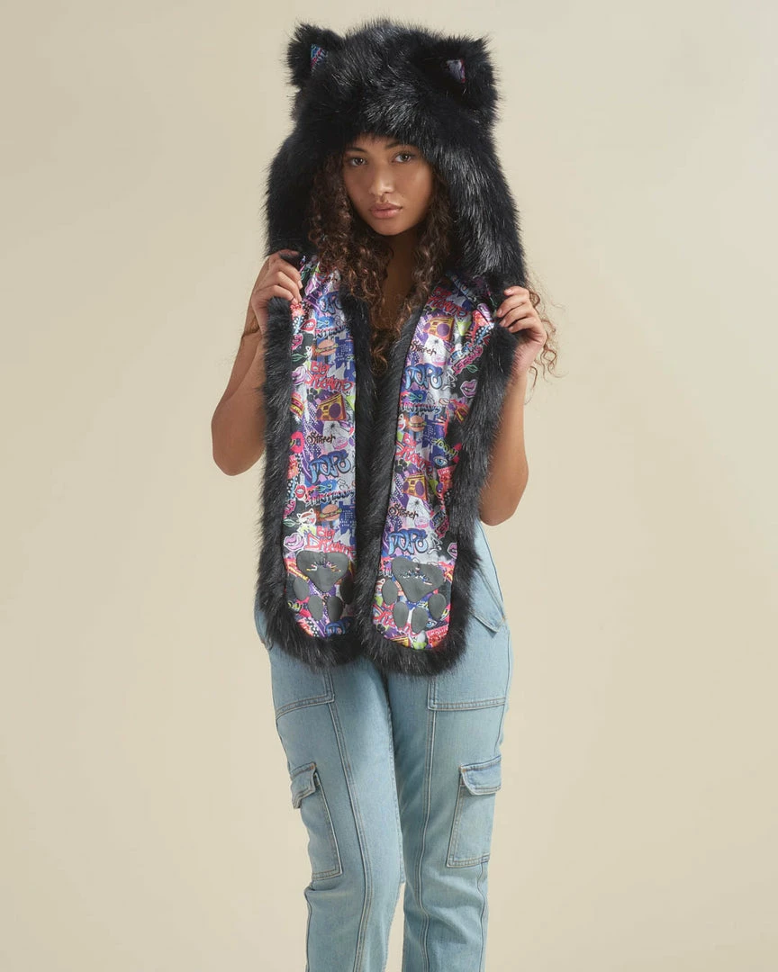 SpiritHoods LLC *Almost Purfect* Graffiti Wolf Luxe Faux Fur Hood 5 SpiritHoods LLC *Almost Purfect* Graffiti Wolf Luxe Faux Fur Hood