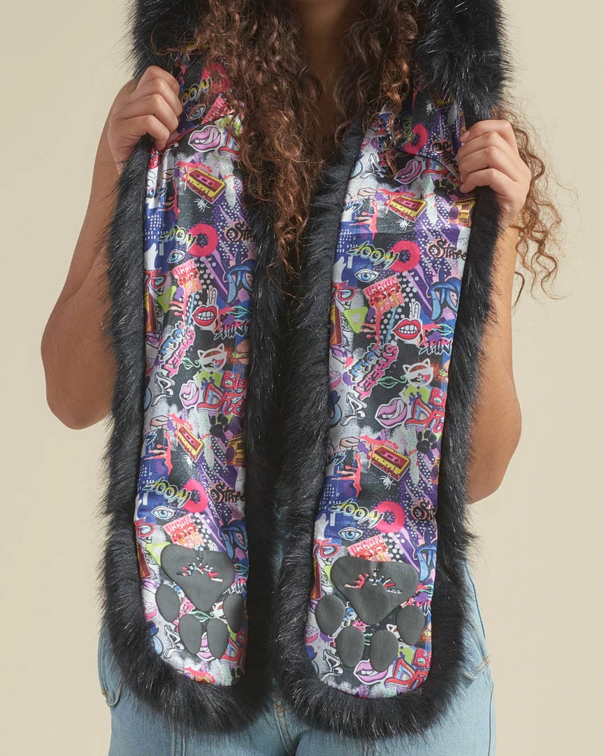 SpiritHoods LLC *Almost Purfect* Graffiti Wolf Luxe Faux Fur Hood 3 SpiritHoods LLC *Almost Purfect* Graffiti Wolf Luxe Faux Fur Hood