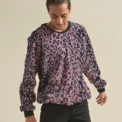 SpiritHoods LLC Lavender Leopard ULTRA SOFT Faux Fur Sweater | Men's NEW