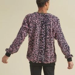 SpiritHoods LLC Lavender Leopard ULTRA SOFT Faux Fur Sweater | Men's NEW
