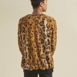 SpiritHoods LLC Cheetah ULTRA SOFT Faux Fur Sweater | Men's NEW