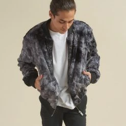 SpiritHoods LLC Shark ULTRA SOFT Faux Fur Bomber Jacket | Men's NEW 14 SpiritHoods LLC Shark ULTRA SOFT Faux Fur Bomber Jacket | Men's NEW