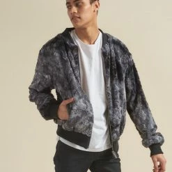 SpiritHoods LLC Shark ULTRA SOFT Faux Fur Bomber Jacket | Men's NEW 20 SpiritHoods LLC Shark ULTRA SOFT Faux Fur Bomber Jacket | Men's NEW