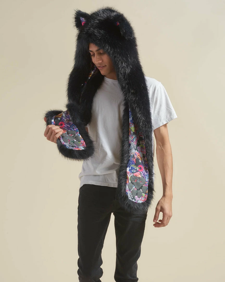 SpiritHoods LLC *Almost Purfect* Graffiti Wolf Luxe Faux Fur Hood 8 SpiritHoods LLC *Almost Purfect* Graffiti Wolf Luxe Faux Fur Hood