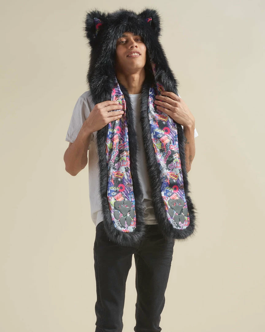SpiritHoods LLC *Almost Purfect* Graffiti Wolf Luxe Faux Fur Hood 9 SpiritHoods LLC *Almost Purfect* Graffiti Wolf Luxe Faux Fur Hood