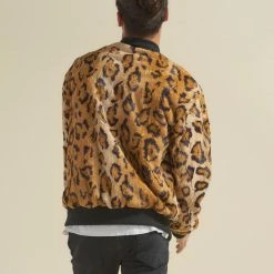 SpiritHoods LLC NEW Cheetah ULTRA SOFT Faux Fur Bomber Jacket | Men's