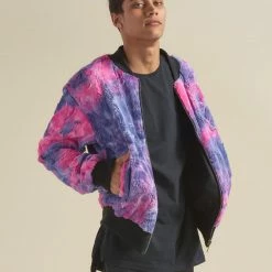 SpiritHoods LLC Cotton Candy Cat ULTRA SOFT Faux Fur Bomber Jacket | Men's NEW