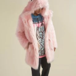 SpiritHoods LLC Flamingo Wolf Classic Faux Fur Coat | Men's