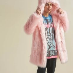 SpiritHoods LLC Flamingo Wolf Classic Faux Fur Coat | Men's
