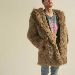 SpiritHoods LLC Ash Wolf Classic Faux Fur Coat | Men's