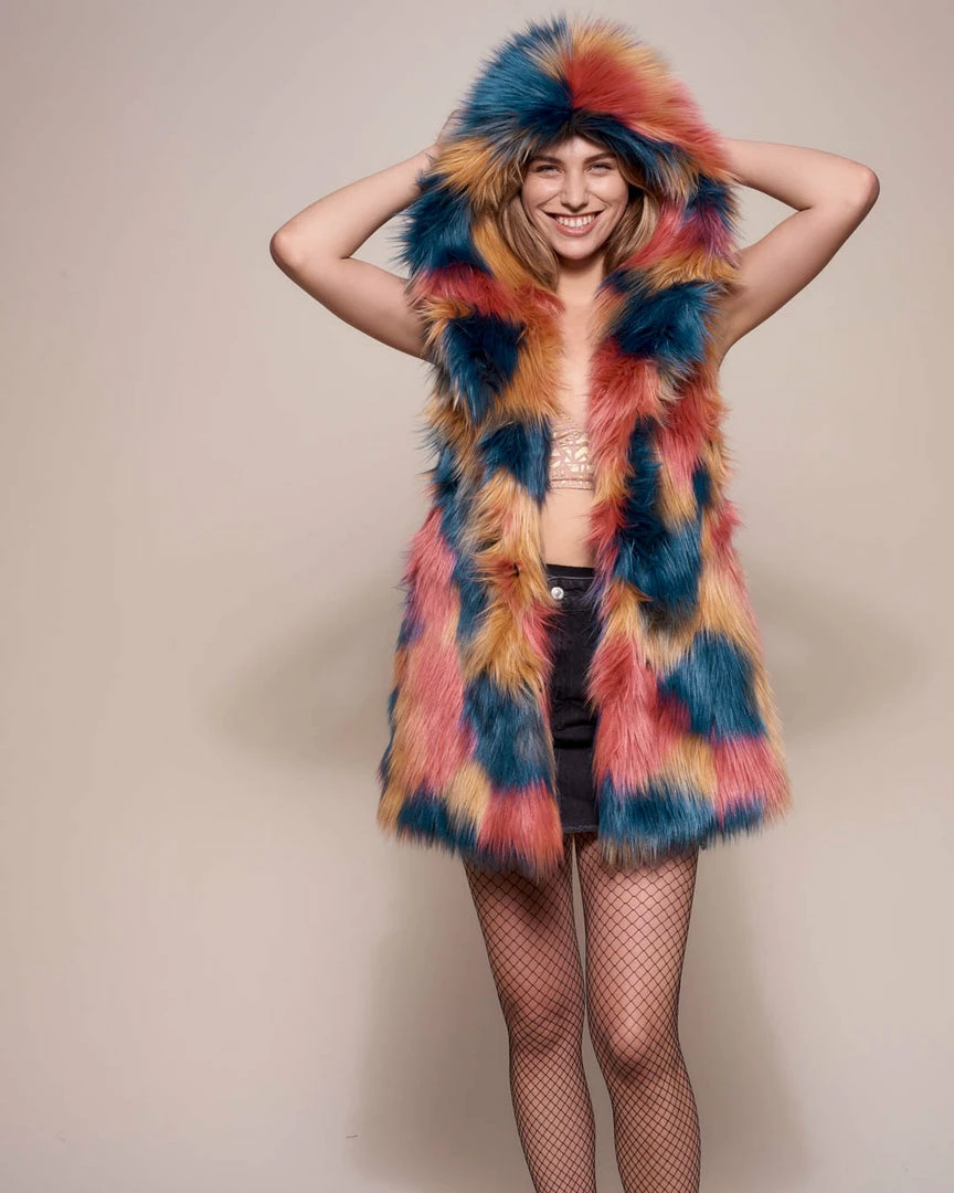 SpiritHoods LLC DAY TIME STYLE American Swallow Hooded Faux Fur Vest | Women's 2 SpiritHoods LLC DAY TIME STYLE American Swallow Hooded Faux Fur Vest | Women's