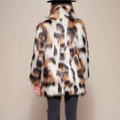 SpiritHoods LLC WOMENS Manx Cat Collared Faux Fur Coat | Women's