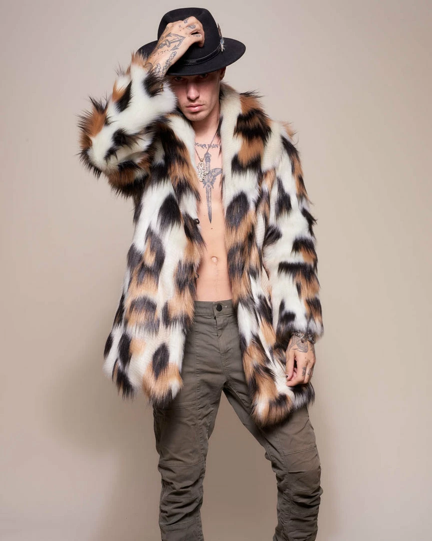 SpiritHoods LLC NIGHT TIME STYLE Manx Cat Collared Faux Fur Coat | Men's 1 SpiritHoods LLC NIGHT TIME STYLE Manx Cat Collared Faux Fur Coat | Men's