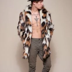 SpiritHoods LLC NIGHT TIME STYLE Manx Cat Collared Faux Fur Coat | Men's 9 SpiritHoods LLC NIGHT TIME STYLE Manx Cat Collared Faux Fur Coat | Men's