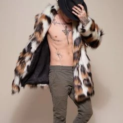 SpiritHoods LLC NIGHT TIME STYLE Manx Cat Collared Faux Fur Coat | Men's