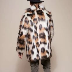 SpiritHoods LLC NIGHT TIME STYLE Manx Cat Collared Faux Fur Coat | Men's 12 SpiritHoods LLC NIGHT TIME STYLE Manx Cat Collared Faux Fur Coat | Men's