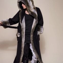 SpiritHoods LLC Grey Wolf Classic Faux Fur Robe | Men's