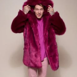 SpiritHoods LLC Love Wolf Luxe Classic Faux Fur Coat | Men's