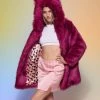 SpiritHoods LLC Love Wolf Luxe Classic Faux Fur Coat | Women's COLORFUL PARTY ANIMALS