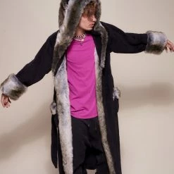 SpiritHoods LLC Grey Wolf Classic Faux Fur Robe | Men's