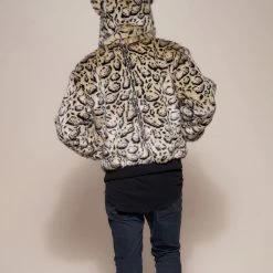 SpiritHoods LLC Ocelot Luxe Classic Faux Fur Bomber Jacket | Men's PREMIUM DESIGNS
