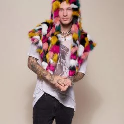 SpiritHoods LLC COLORFUL PARTY ANIMALS Rainbow Butterfly Hooded Faux Fur Shawl | Men's 12 SpiritHoods LLC COLORFUL PARTY ANIMALS Rainbow Butterfly Hooded Faux Fur Shawl | Men's
