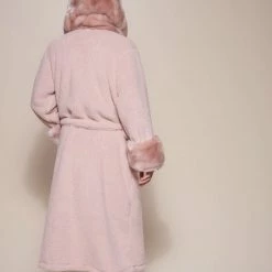 SpiritHoods LLC Rose Quartz Wolf Luxe Classic Faux Fur Robe | Men's