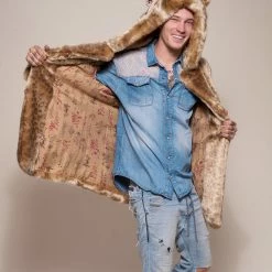 SpiritHoods NIGHT TIME STYLE African Golden Cat Luxe Classic Faux Fur Coat | Men's 11 SpiritHoods NIGHT TIME STYLE African Golden Cat Luxe Classic Faux Fur Coat | Men's