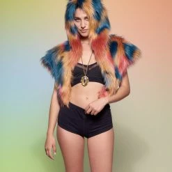 SpiritHoods LLC DAY TIME STYLE American Swallow Collector Edition Faux Fur Shawl